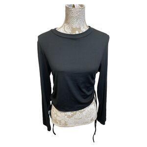 Capella ribbed black side ties y2k style grunge goth rock top size Medium